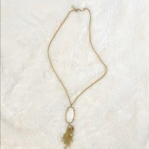 Kendra Scott Clear + Gold Rayne Necklace